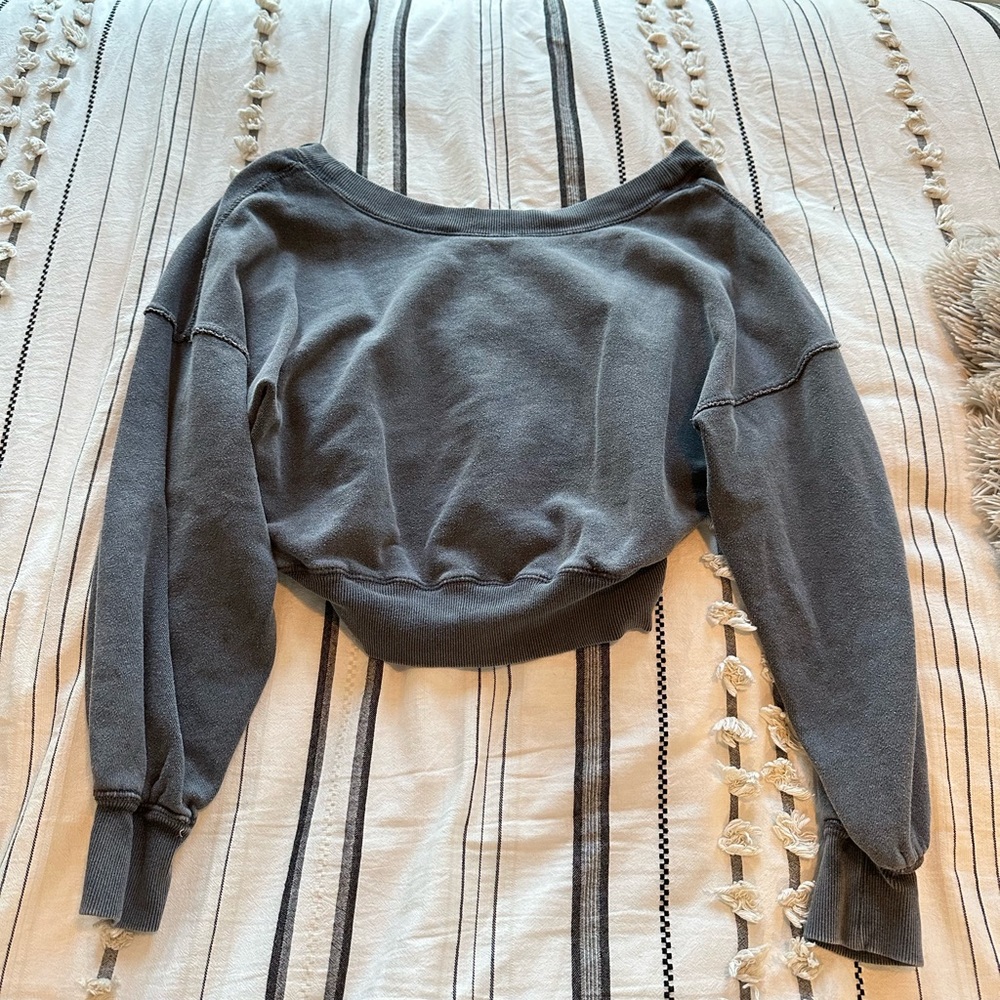 Free People XS Open/Draped Back Sweatshirt